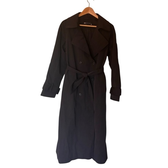 ASOS DESIGN longline trench coat in black - Picture 2 of 5